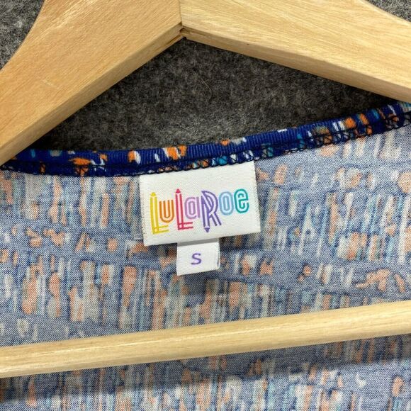 LulaRoe T-Shirt Women S Small Blue Striped Short Sleeve Round Neck Pullover - Picture 5 of 9